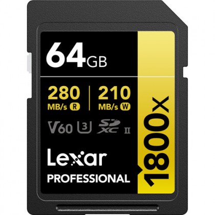 Карта памяти 64gb LEXAR Pro 1800x SDXC U3 (V60) UHS-II R280/W210