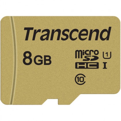 Atmiņas karte 8gb TRANSCEND Gold 500S microSD w/adp (V30) R95/W60